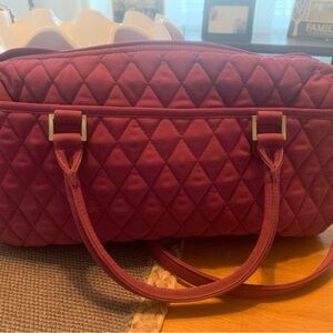 Vera Bradley Quilted Maroon Satchel